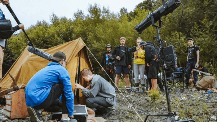 being helpful on a film set